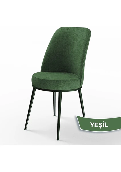 Concept Dexa Serisi Üst Kalite Mutfak Sandalyesi Metal Siyah Iskeletli 6 Adet Sandalye